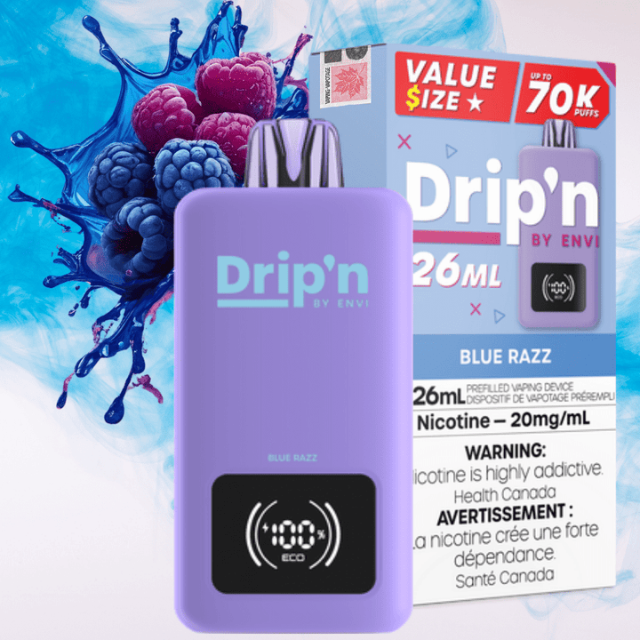 Drip'n by Envi 70K Disposable Vape - Blue Razz Steinbach Vape SuperStore and Bong Shop Manitoba Canada