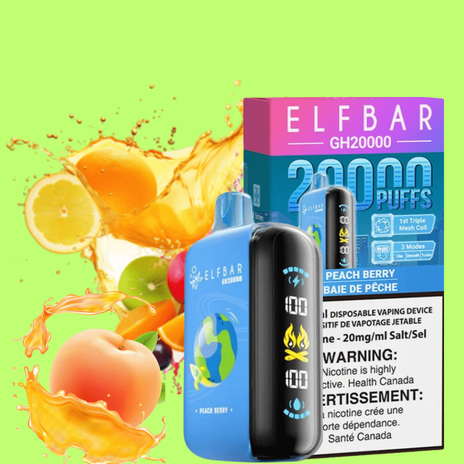 ElfBar GH20K Disposable Vape-Peach Berry Steinbach Vape SuperStore and Bong Shop Manitoba Canada
