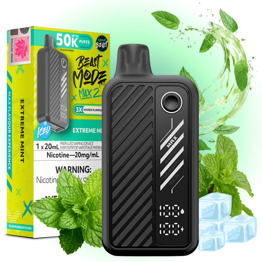 Flavour Beast Beast Mode Max 2 50k Disposable Vape - Extreme Mint 20mg/mL / 50K Steinbach Vape SuperStore and Bong Shop Manitoba Canada