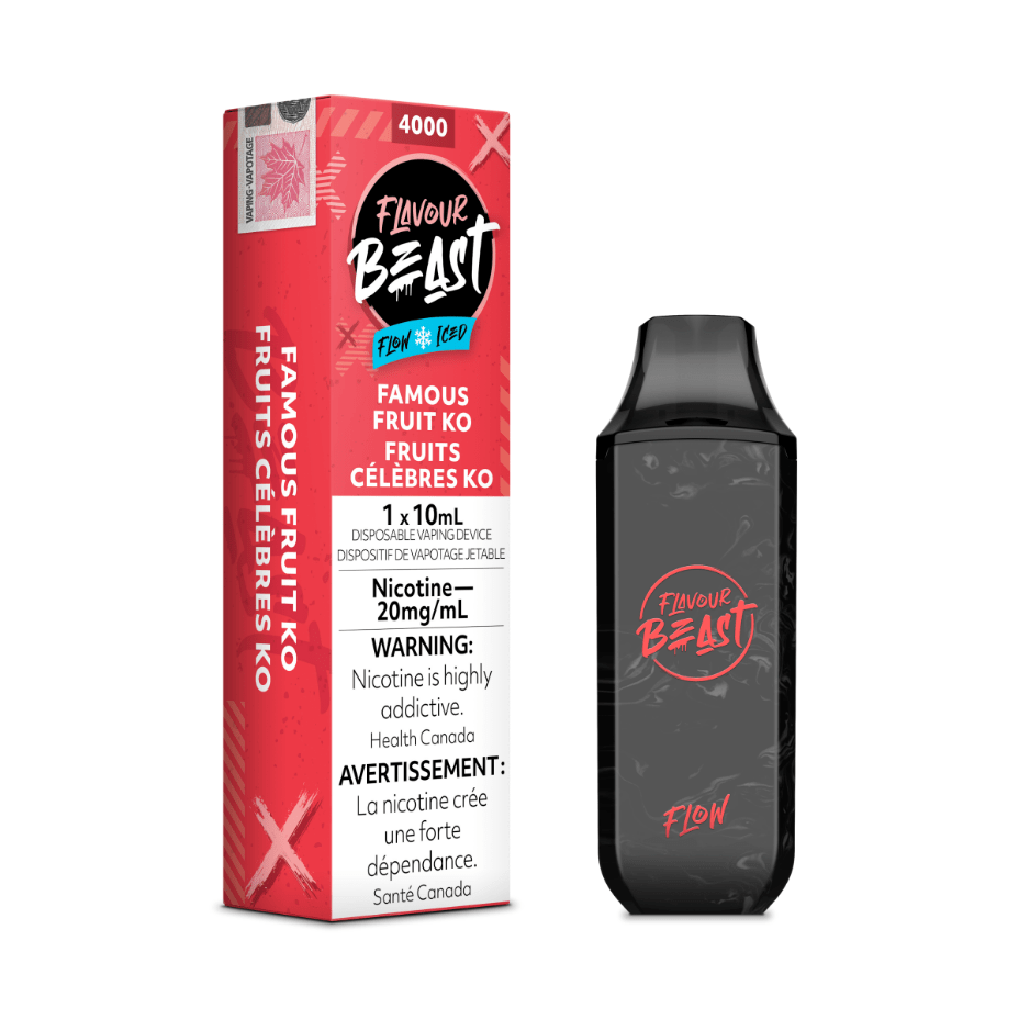 Flavour Beast Flow Disposable-Famous Fruit KO Iced 20mg / 4000 Puffs Steinbach Vape SuperStore and Bong Shop Manitoba Canada