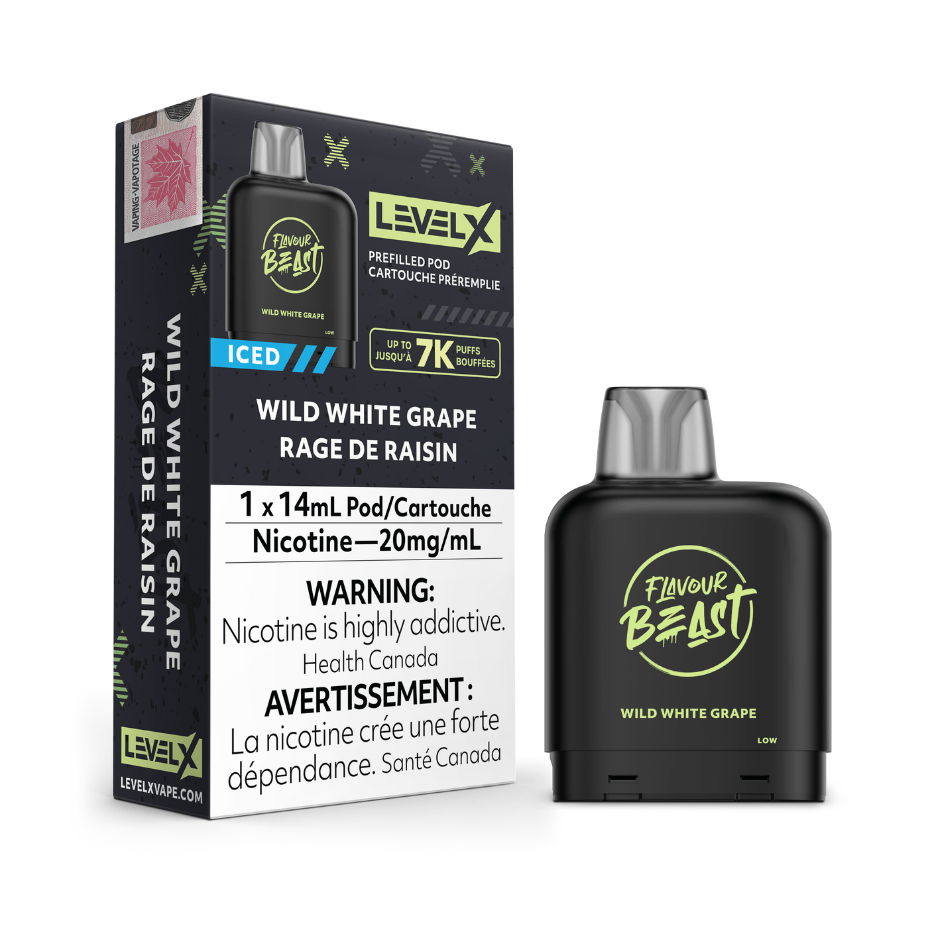 Level X Flavour Beast Pod-Wild White Grape 20mg / 7000 Puffs Steinbach Vape SuperStore and Bong Shop Manitoba Canada