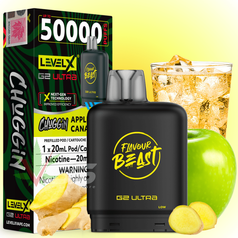 Level X G2 Ultra Flavour Beast Pod 50k-Chuggin' Apple Canada D Iced 20mg / 50000 Steinbach Vape SuperStore and Bong Shop Manitoba Canada