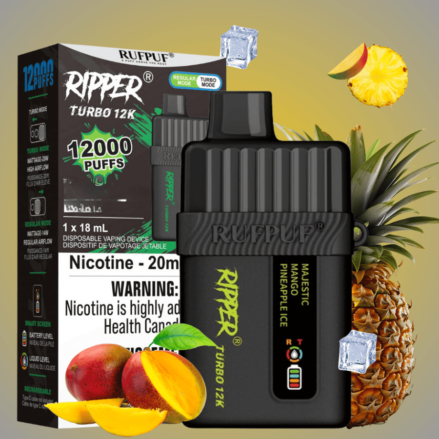Ripper Turbo 12K Disposable Vape-Majestic Mango Pineapple Ice 12000 Puffs / 20mg Steinbach Vape SuperStore and Bong Shop Manitoba Canada