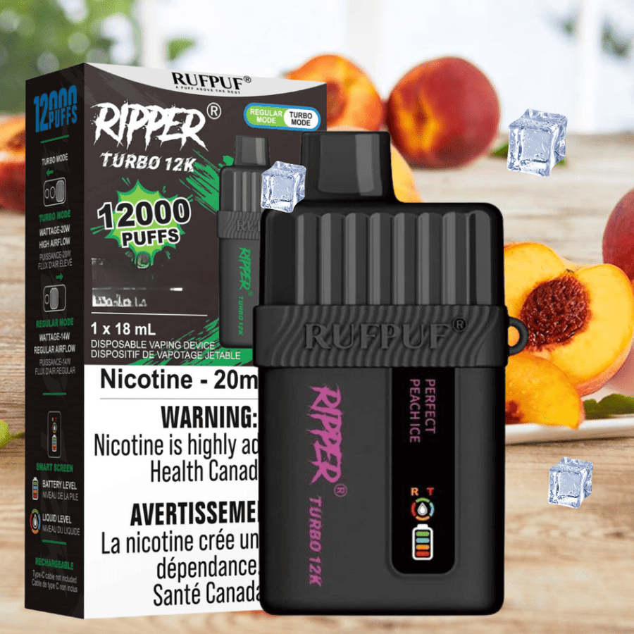 Ripper Turbo 12K Disposable Vape-Perfect Peach Ice 12000 Puffs / 20mg Steinbach Vape SuperStore and Bong Shop Manitoba Canada