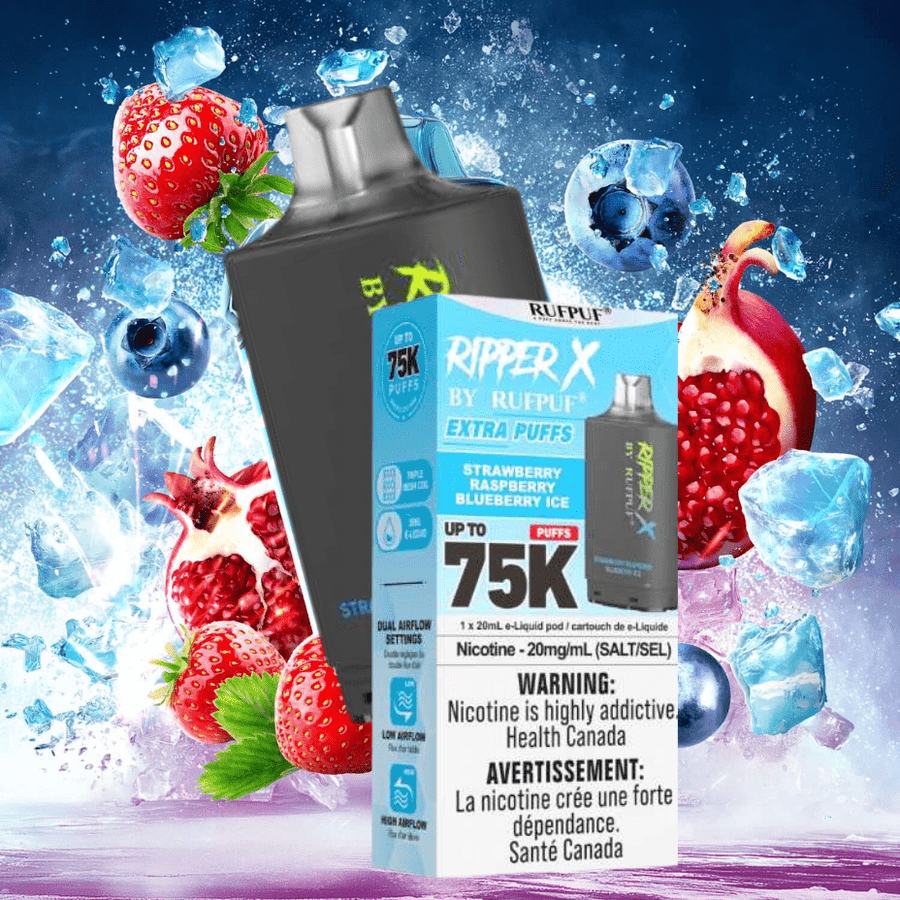 RufPuf Ripper X 75k Turbo Pod - Strawberry Cherry Watermelon 20mg / 75000 Puffs Steinbach Vape SuperStore and Bong Shop Manitoba Canada