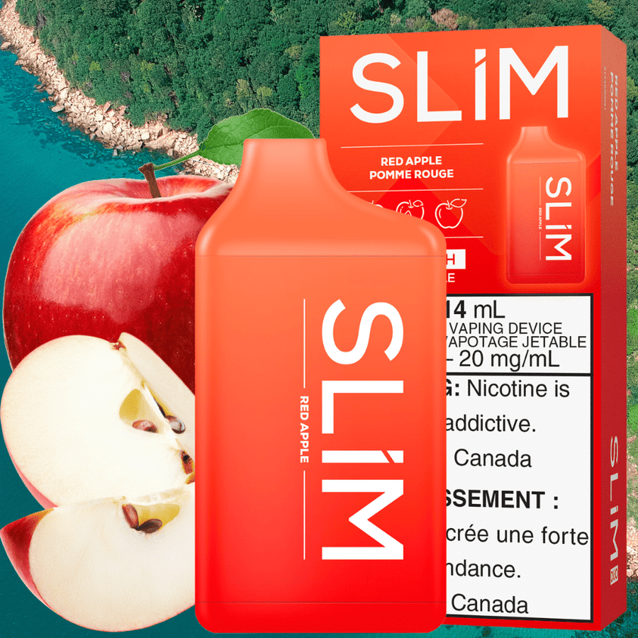 Slim 7500 Rechargeable Disposable Vape-Red Apple 14mL / 20mg Steinbach Vape SuperStore and Bong Shop Manitoba Canada