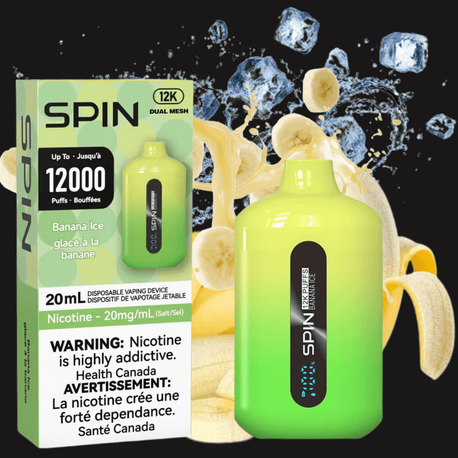 Spin Vape Spin Vape 12,000 Diposable Vape-Banana Ice-Steinbach Vape SuperStore MB, Canada Spin 12,000 Disposable Vape-Banana Ice 20mg