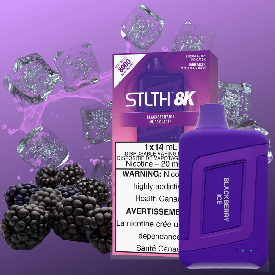 STLTH 8K Disposable Vape-Blackberry Ice 8000 Puffs / 20mg Steinbach Vape SuperStore and Bong Shop Manitoba Canada