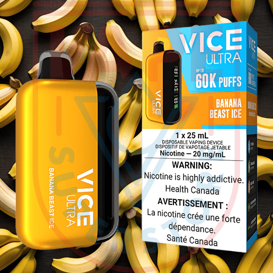 Vice Ultra 60K Disposable Vape - Banana Beast Ice Steinbach Vape SuperStore and Bong Shop Manitoba Canada