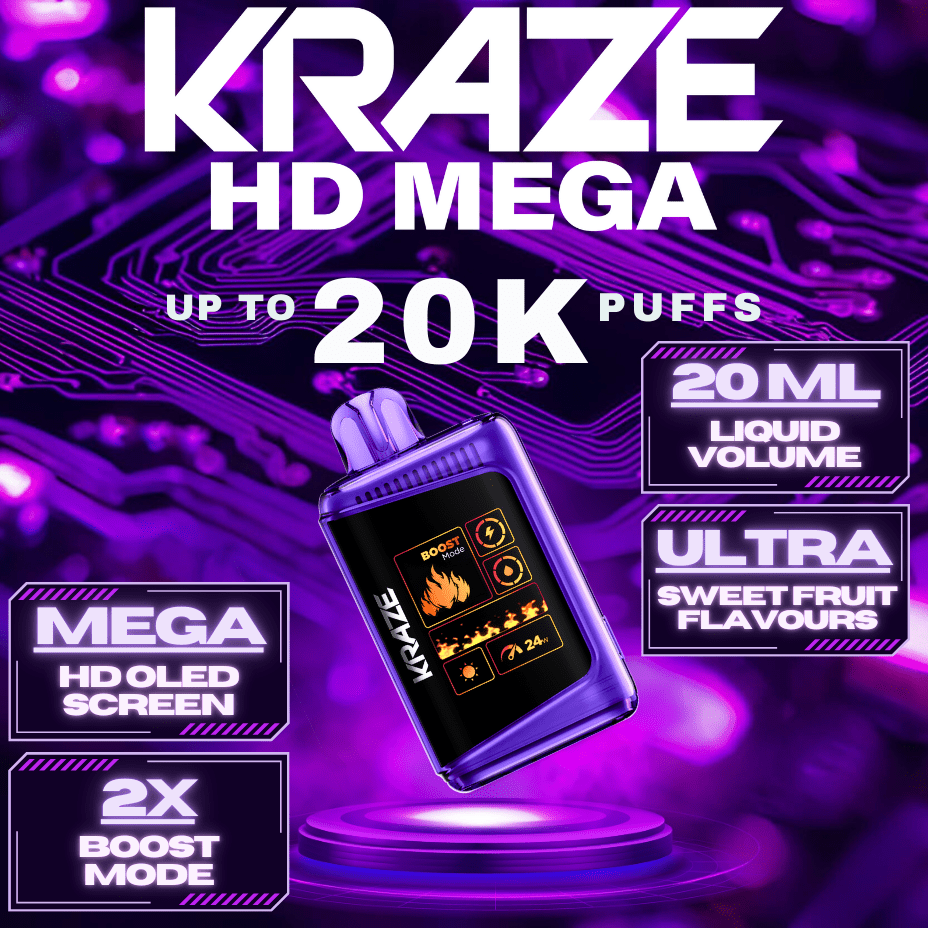 elfbar nachfüll pod läuft aus Kraze HD Mega 20k Disposable Vape in Manitoba – Steinbach Vape SuperStore &  Bong Shop