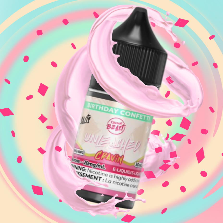 Flavour Beast Salts Salt Nic E-Liquid 30ml / 20mg Flavor Beast Unleashed Cravin Salts-Birthday Confetti  - Steinbach Vape SuperStore and Bong Shop in Manitoba, Canada