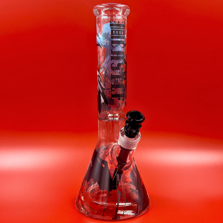 Castle Glasswork 9mm Dark Entity Raven Beaker-13.5" Steinbach Vape SuperStore and Bong Shop Manitoba Canada