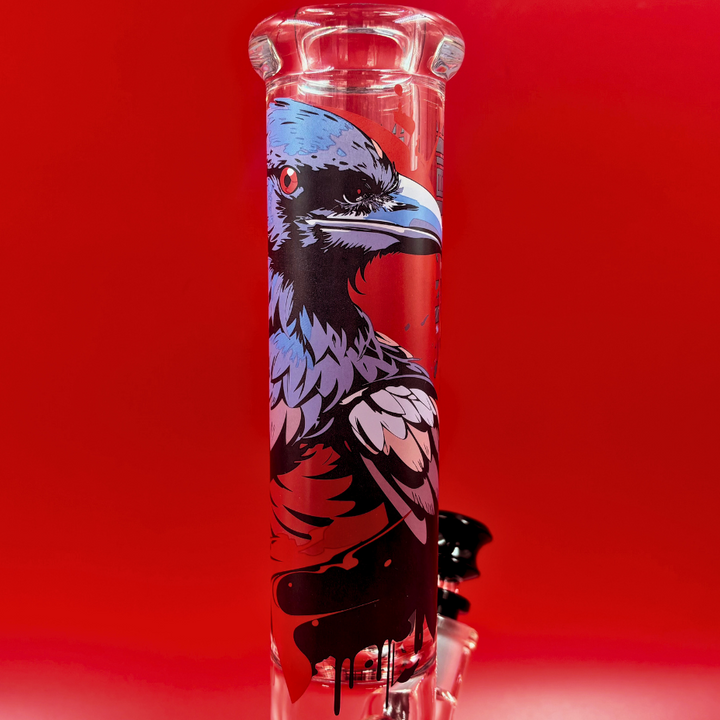 Castle Glasswork 9mm Dark Entity Raven Beaker-13.5" Steinbach Vape SuperStore and Bong Shop Manitoba Canada