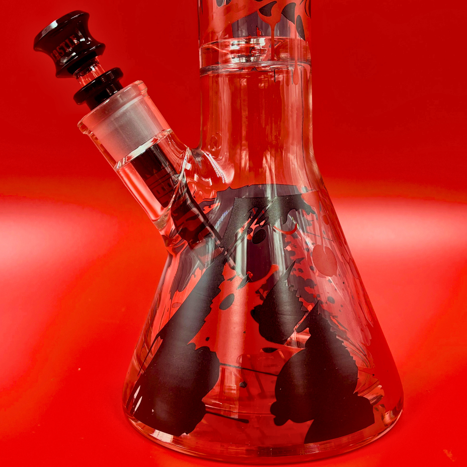 Castle Glasswork 9mm Dark Entity Raven Beaker-13.5" Steinbach Vape SuperStore and Bong Shop Manitoba Canada