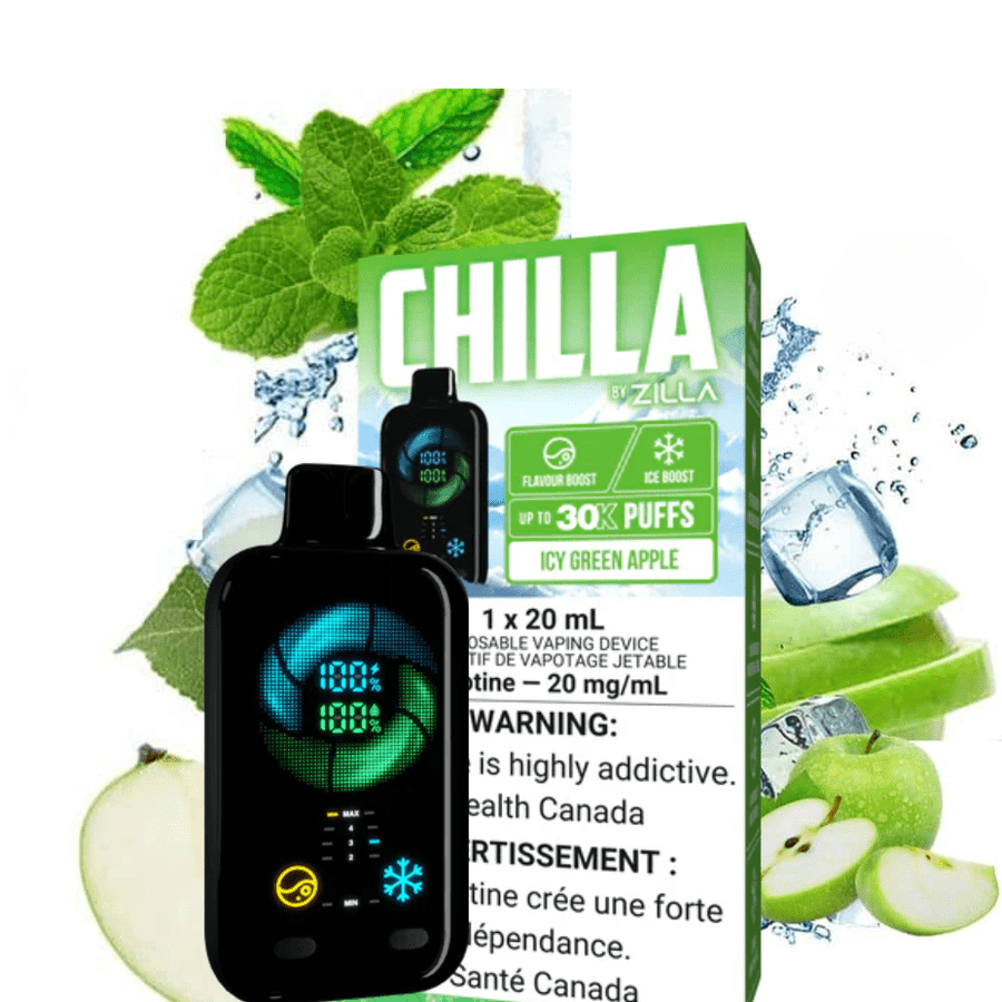 Chilla by Zilla 30k Disposable Vape-Icy Green Apple Steinbach Vape SuperStore and Bong Shop in Manitoba Canada