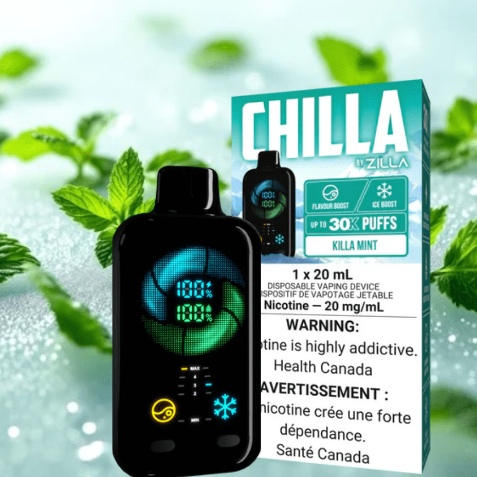 Chilla by Zilla 30k Disposable Vape-Killa Mint Vapexcape Vape and Bong Shop Regina Saskatchewan