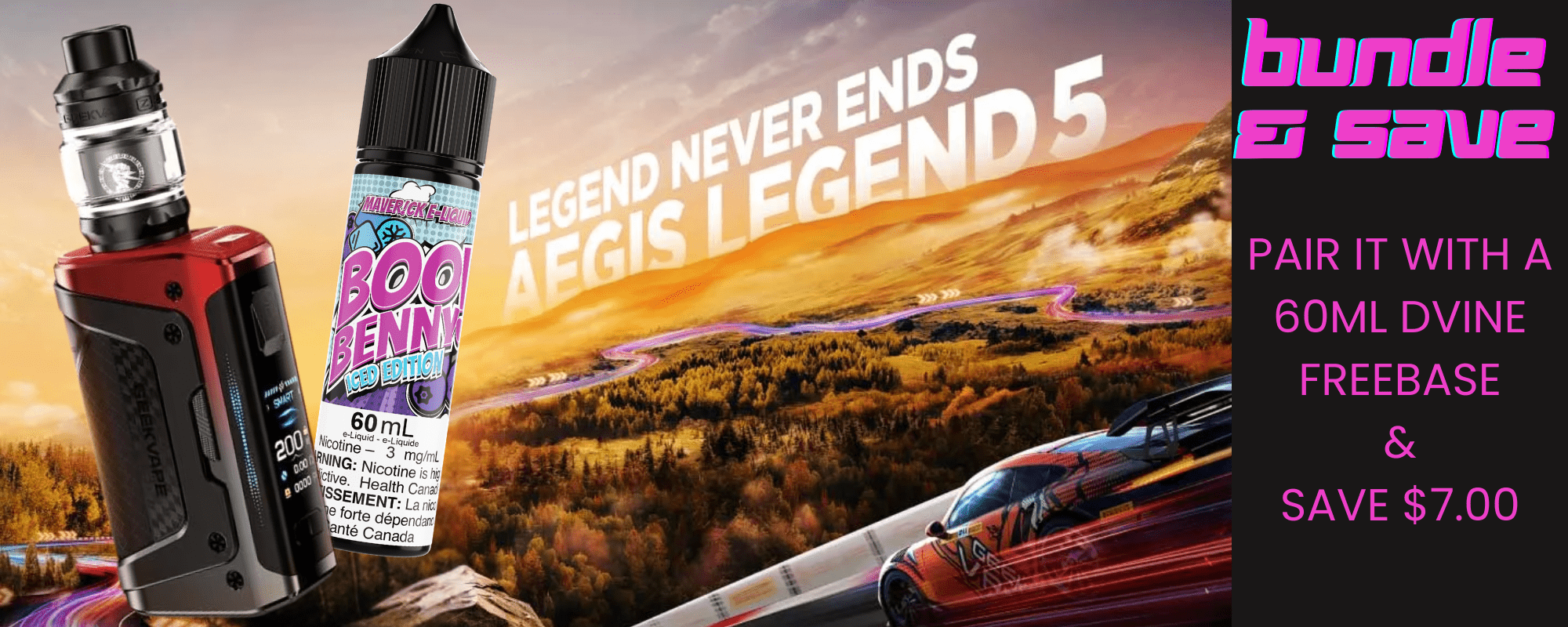 Geekvape Aegis Legend 5 Box Mod Kit and Maverick Freebase Banner - Steinbach Vape SuperStore and Bong Shop in Manitoba Canada