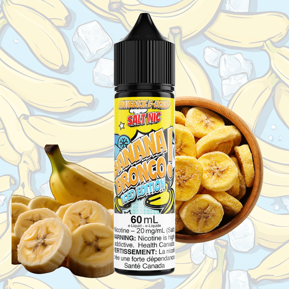 Banana Bronco Iced Salt by Maverick E-Liquid 60mL / 20mg Steinbach Vape SuperStore and Bong Shop Manitoba Canada