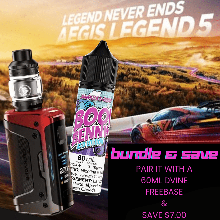 Mobile Geekvape Aegis Legend 5 Box Mod Kit and Maverick Freebase Banner - Steinbach Vape SuperStore and Bong Shop in Manitoba Canada