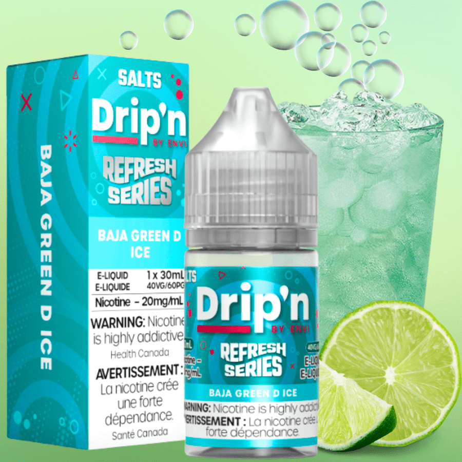 Drip'n by Envi Refresh Salt - Baja Green D Ice at Airdrie Vape SuperStore and Bong Shop in Alberta Canada