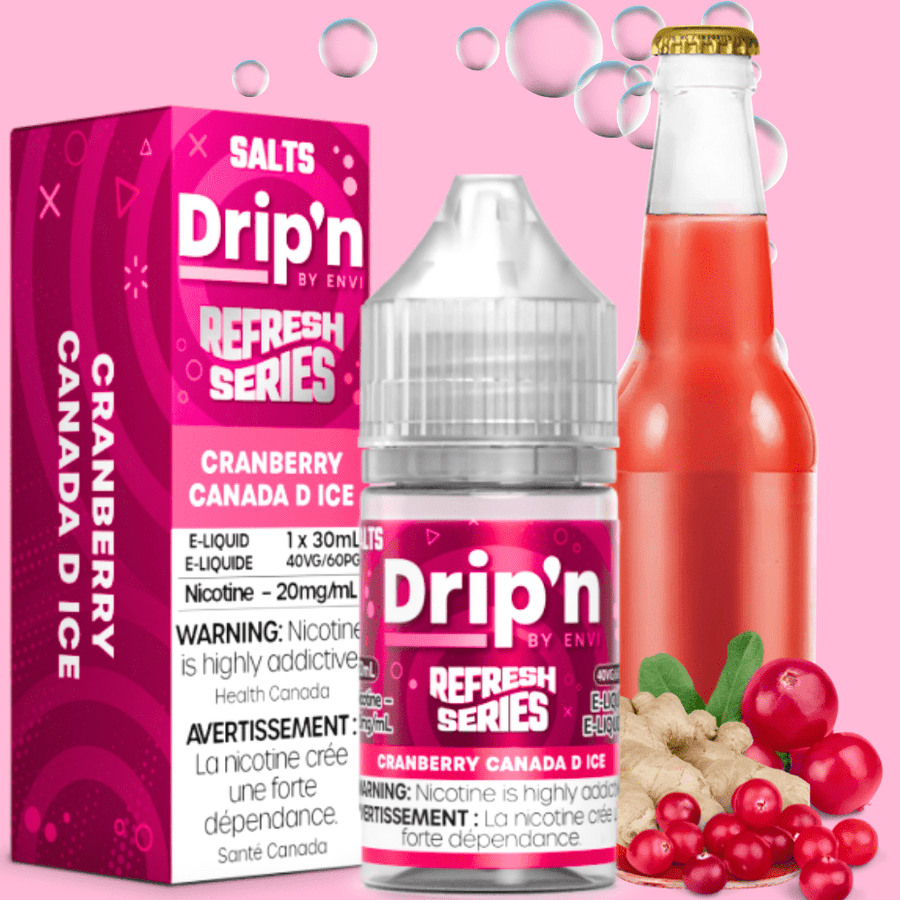 Drip'n by Envi Refresh Salt - Cranberry Canada D Ice At Airdrie Vape SuperStore and Bong Shop in Alberta Canada
