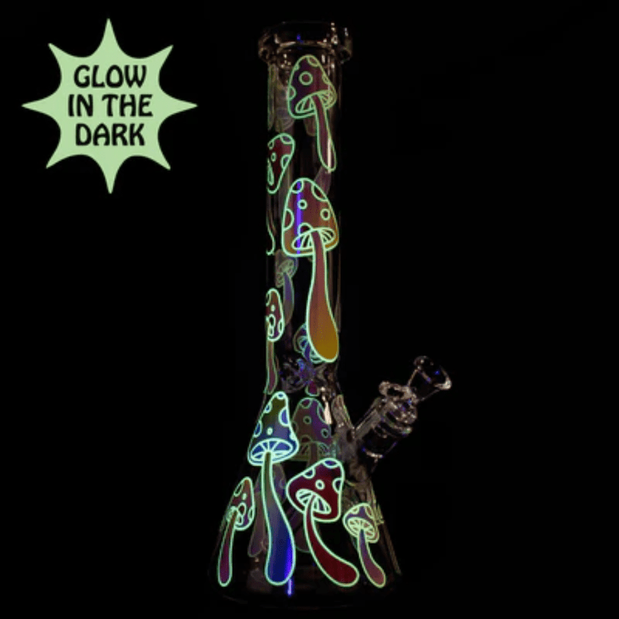 Red Eye magic mushroom glow-in-the -dark 7mm beaker in Alberta