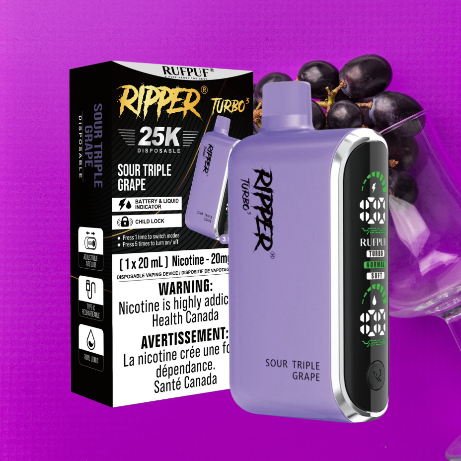 Rufpuf Ripper T3 Disposable Vape-Sour Triple Grape