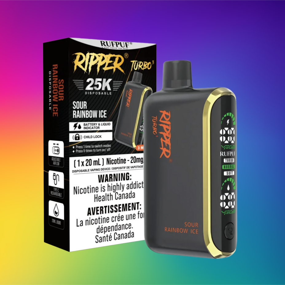 Rufpuf Ripper T3 Disposable Vape-Sour Rainbow