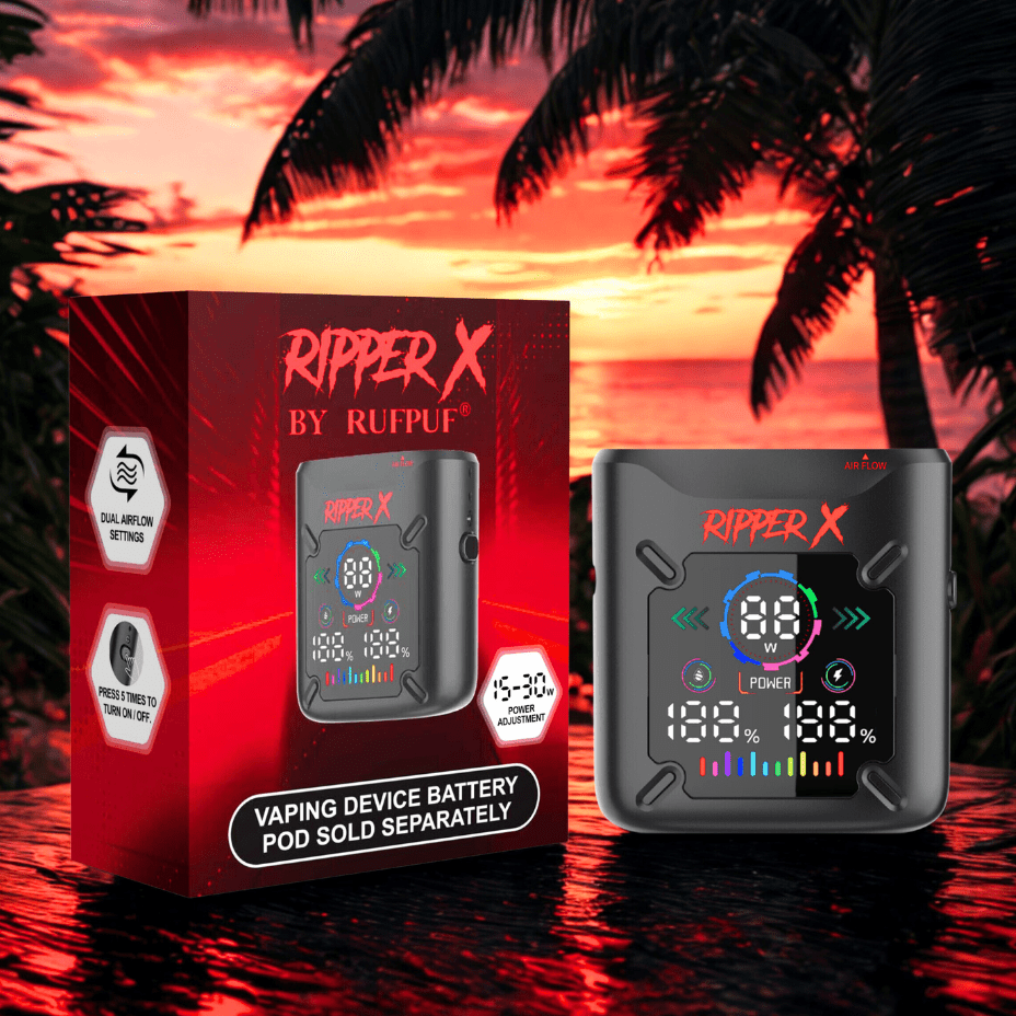 Ripper X Ultra Battery-1000mAh Metallic Black Manitoba Vape SuperStore and Bong Shop