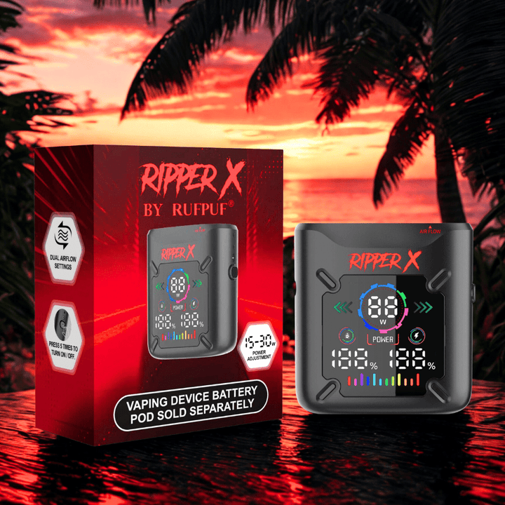 Ripper X Ultra Battery-1000mAh Metallic Black Manitoba Vape SuperStore and Bong Shop