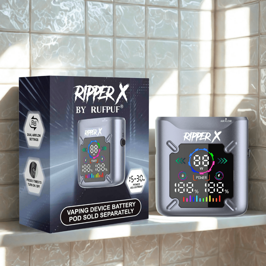 Ripper X Ultra Battery-1000mAh Metallic Gray Manitoba Vape SuperStore and Bong Shop