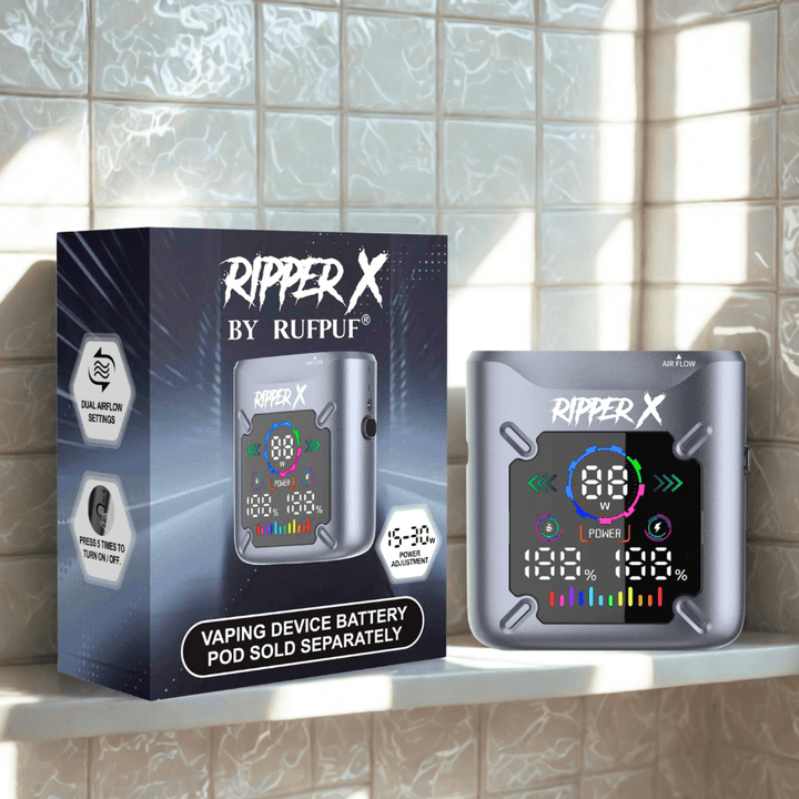 Ripper X Ultra Battery-1000mAh Metallic Gray Manitoba Vape SuperStore and Bong Shop