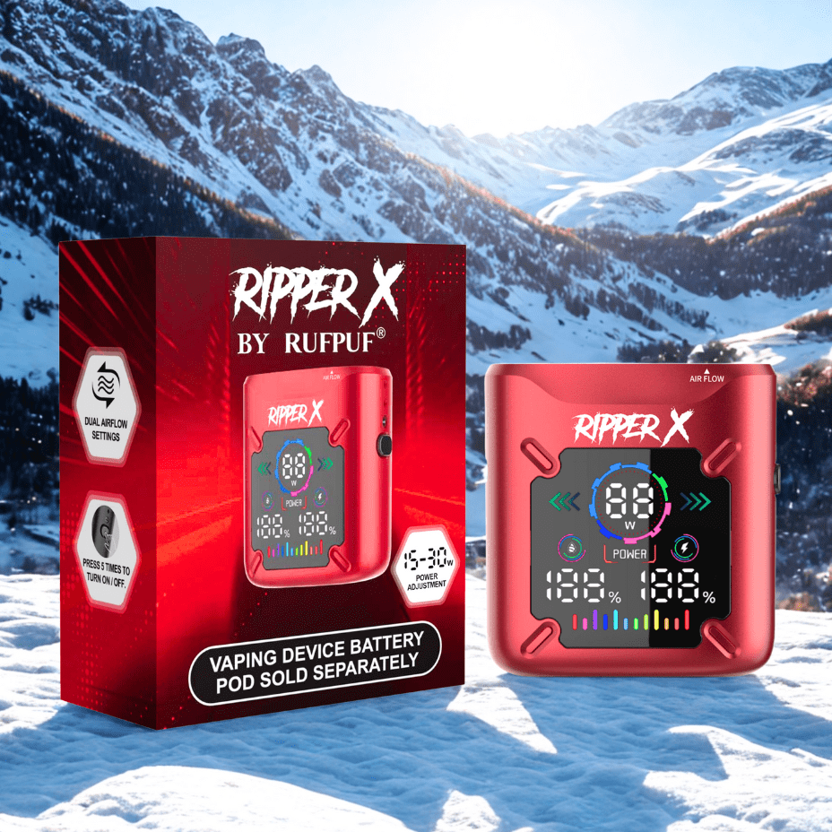 Ripper X Ultra Battery-1000mAh Metallic Red Manitoba Vape SuperStore and Bong Shop
