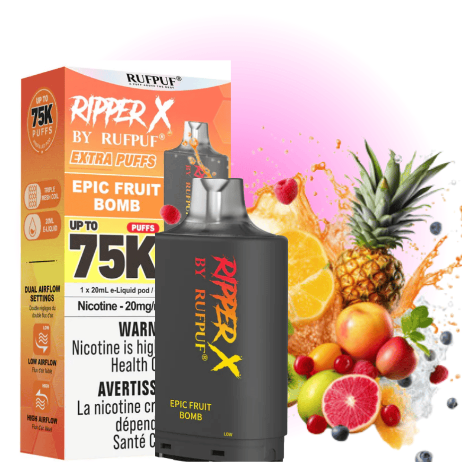 RufPuf Ripper X 75k Turbo Pod - Epic Fruit Bomb 20mg/mL / 75K Manitoba Vape SuperStore and Bong Shop