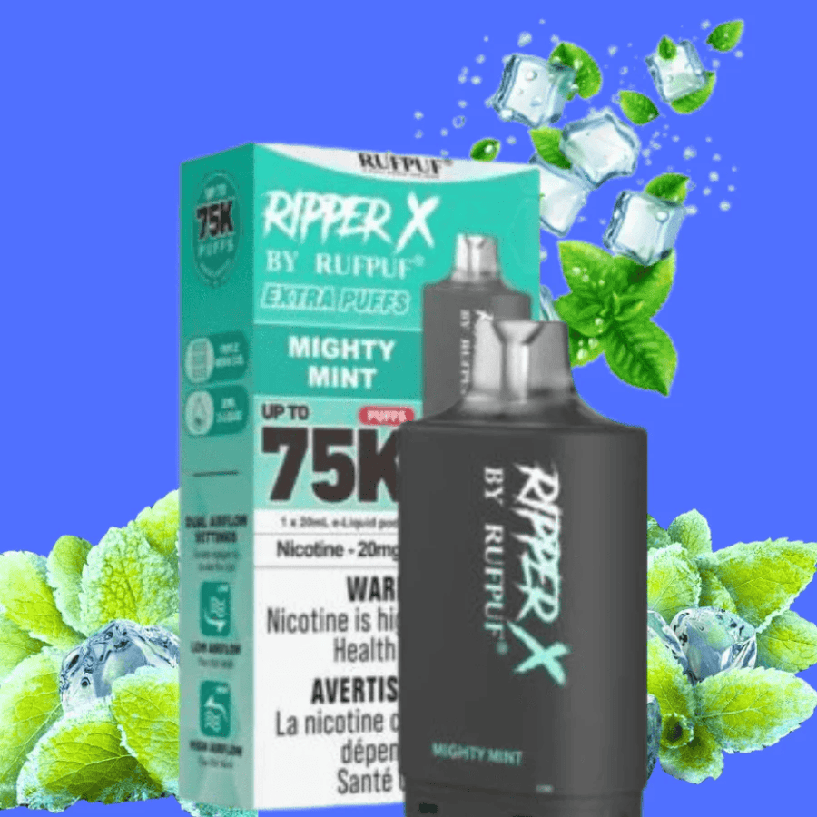 RufPuf Ripper X 75k Turbo Pod - Mighty Mint 20mg/mL / 75K Manitoba Vape SuperStore and Bong Shop