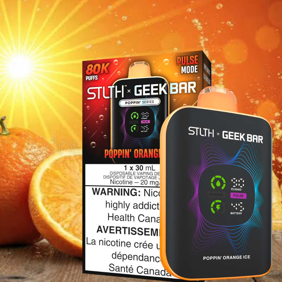 STLTH x Geek Bar 80K Disposable Vape Poppin' Orange Ice Steinbach Vape SuperStore and Bong Shop Manitoba Canada