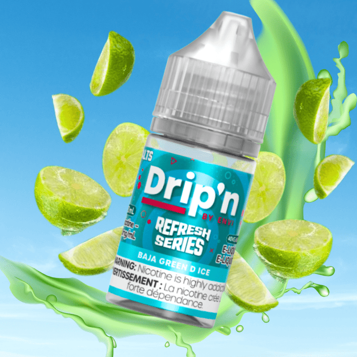 Drip'n by Envi Refresh Salt - Baja Green D Ice at Airdrie Vape SuperStore and Bong Shop in Alberta Canada