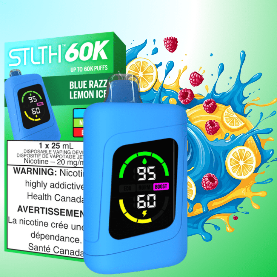STLTH 60K Disposable Vape-Blue Razz Lemon Ice at Airdrie Vape SuperStore and Bong Shop in Alberta Canada