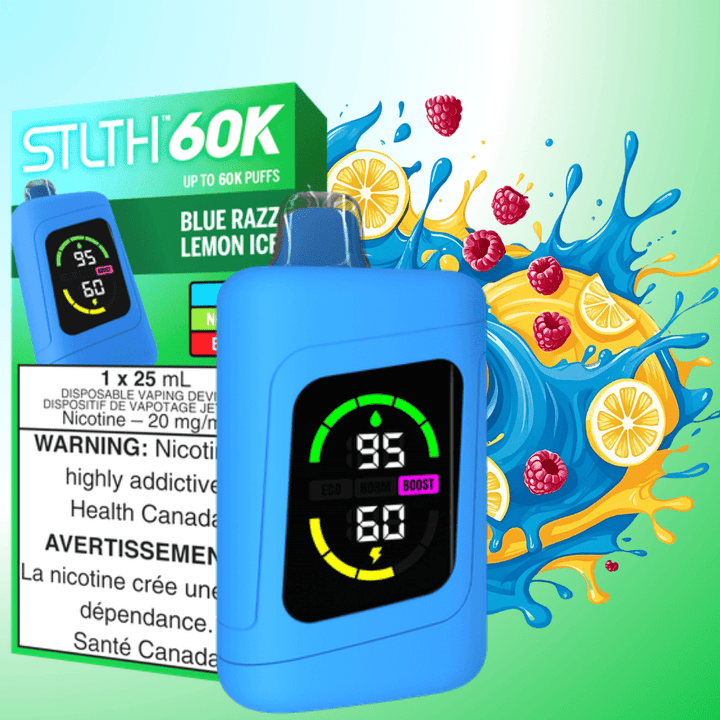 STLTH 60K Disposable Vape-Blue Razz Lemon Ice at Airdrie Vape SuperStore and Bong Shop in Alberta Canada