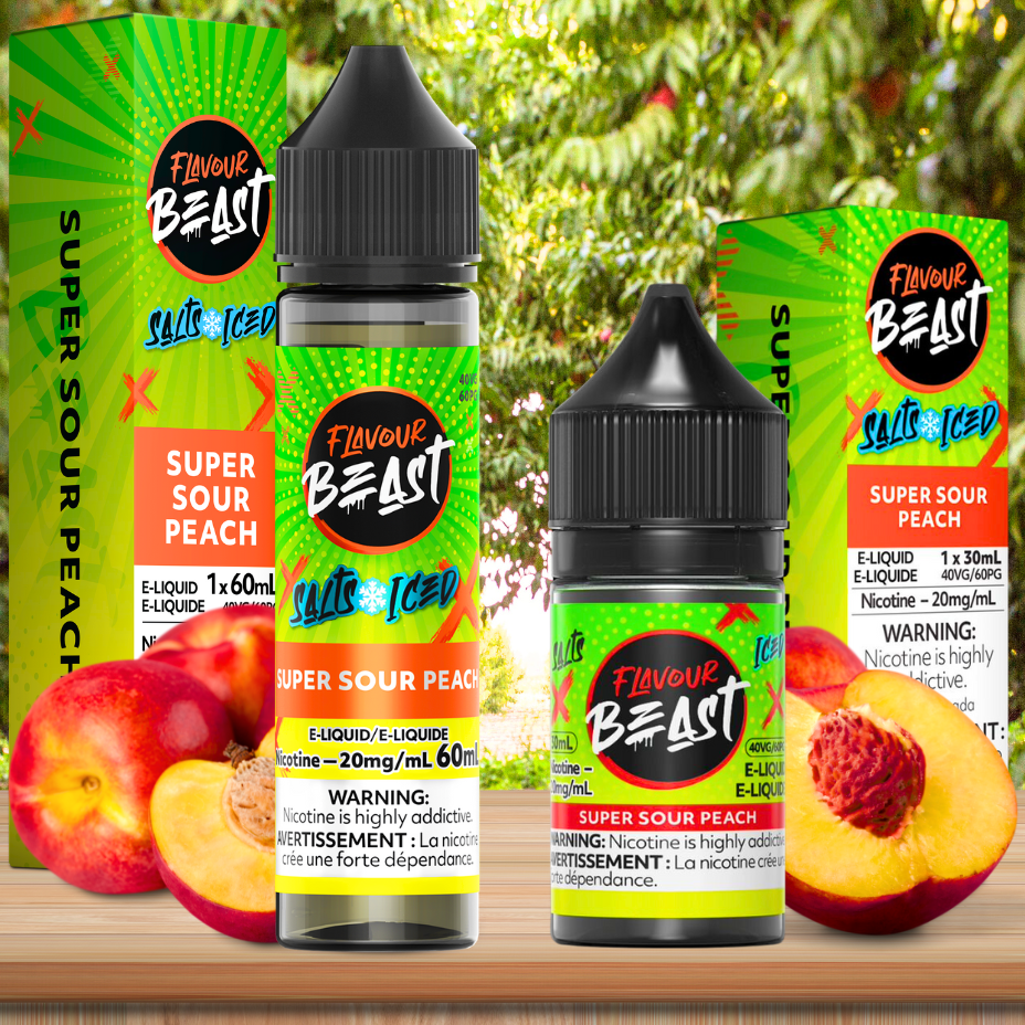 Super Sour Peach by Flavour Beast Salts- In Steinbach Vape SuperStore and Bong Shop in Manitoba Canada