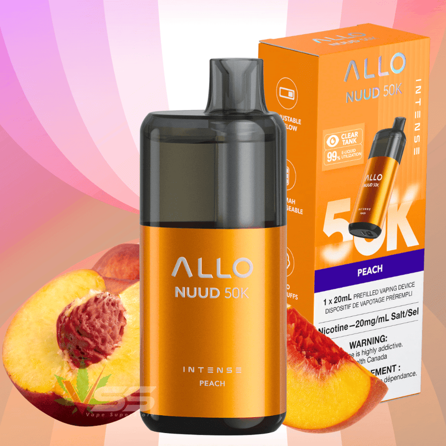 ALLO Nuud 50K Disposable Vape - Peach Steinbach Vape SuperStore and Bong Shop Manitoba Canada