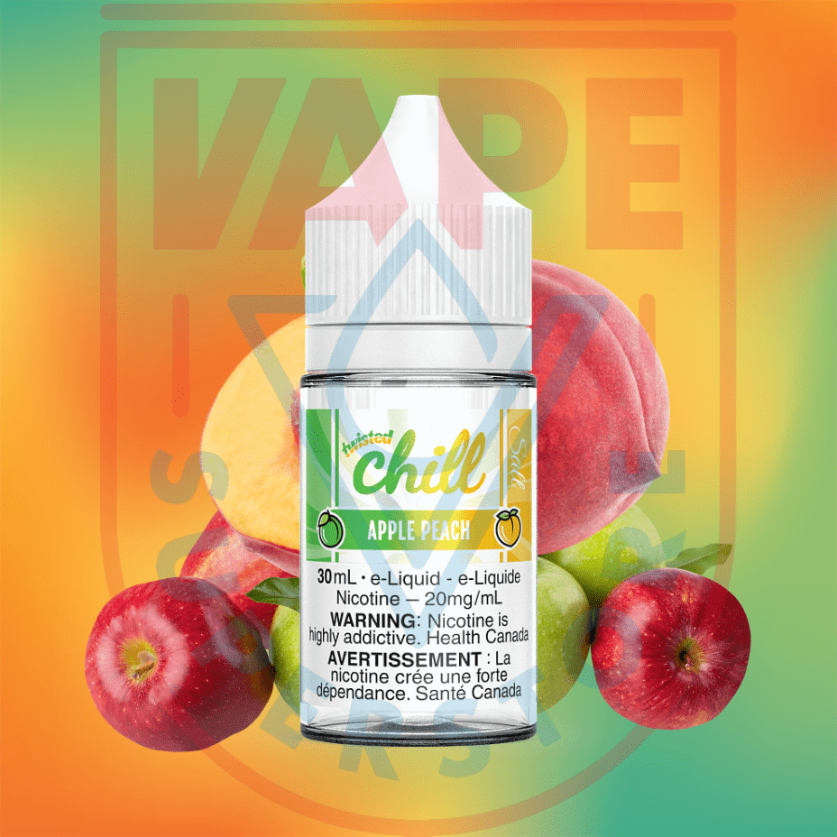 Apple Peach Salts by Chill E-Liquid Steinbach Vape SuperStore and Bong Shop Manitoba Canada