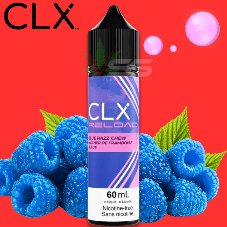 Blue Razz Chew by CLX Reload 60mL / 0mg Steinbach Vape SuperStore and Bong Shop Manitoba Canada