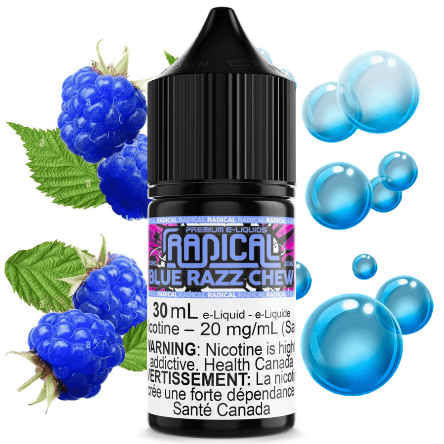 Blue Razz Chew Salt Nic by Radical E-liquid 30ml / 12mg Steinbach Vape SuperStore and Bong Shop Manitoba Canada