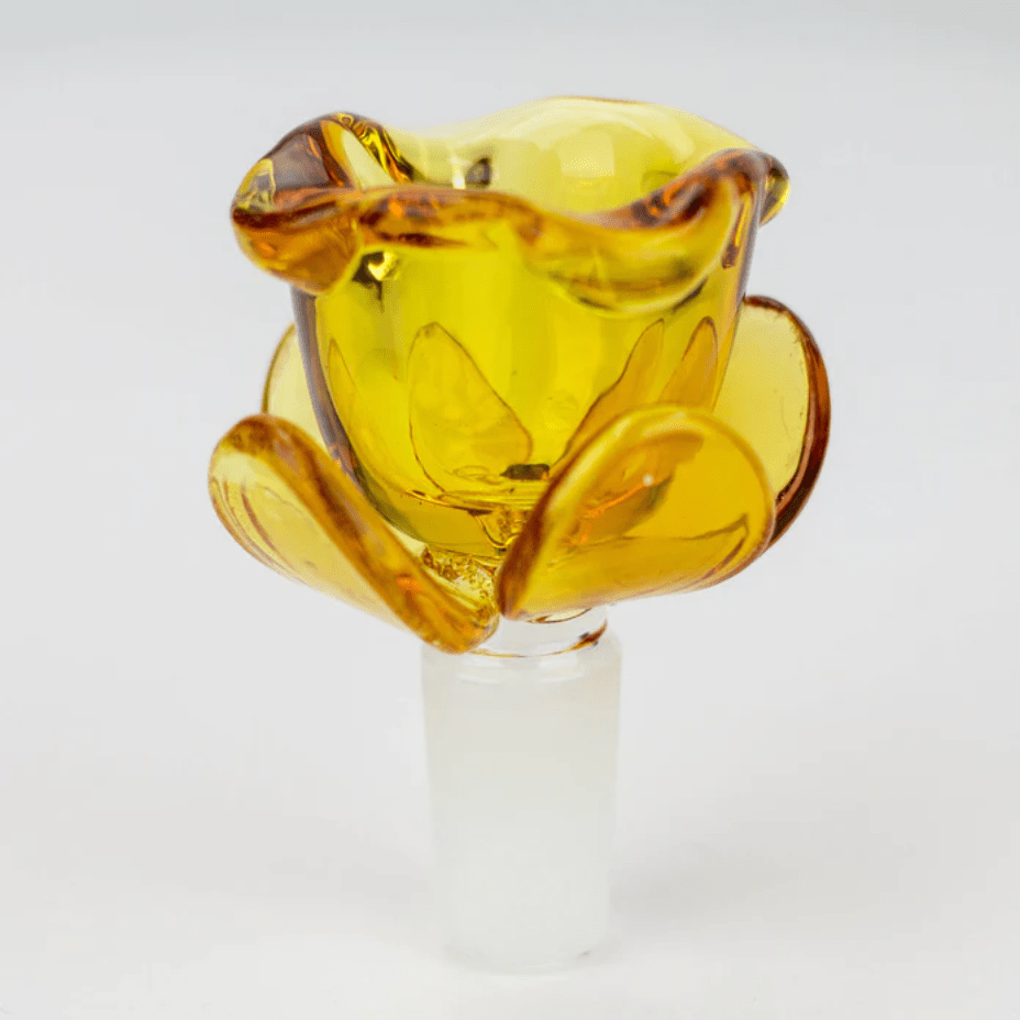 Bong Bowl-Flower Shape Glass Bowl Yellow Steinbach Vape SuperStore and Bong Shop Manitoba Canada