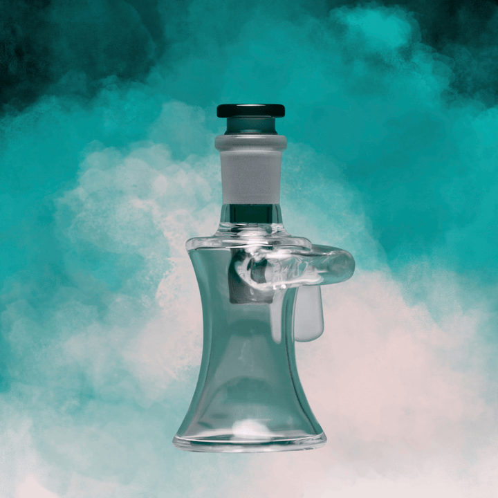 Castle Glass 45° Dry Ash Catcher 14mm Teal Steinbach Vape SuperStore and Bong Shop Manitoba Canada