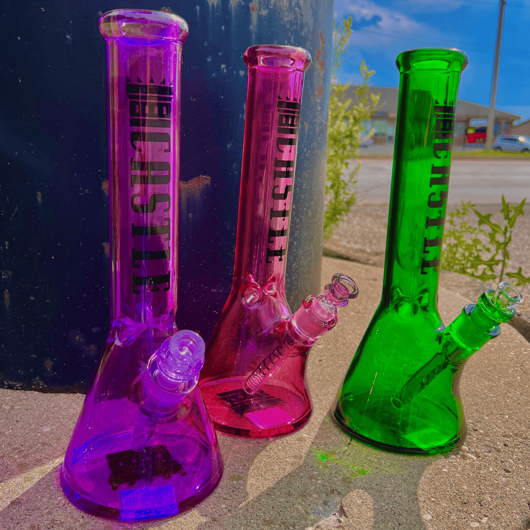 Castle Glass 7mm Luxe Electroplated Beaker Bong 14" Steinbach Vape SuperStore and Bong Shop Manitoba Canada