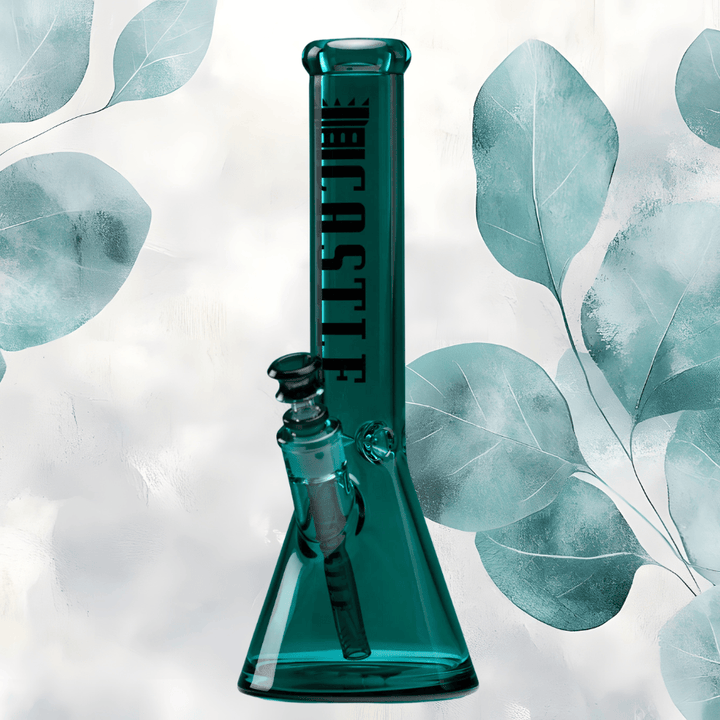 Castle Glass 7mm Luxe Electroplated Beaker Bong 14" Teal Steinbach Vape SuperStore and Bong Shop Manitoba Canada