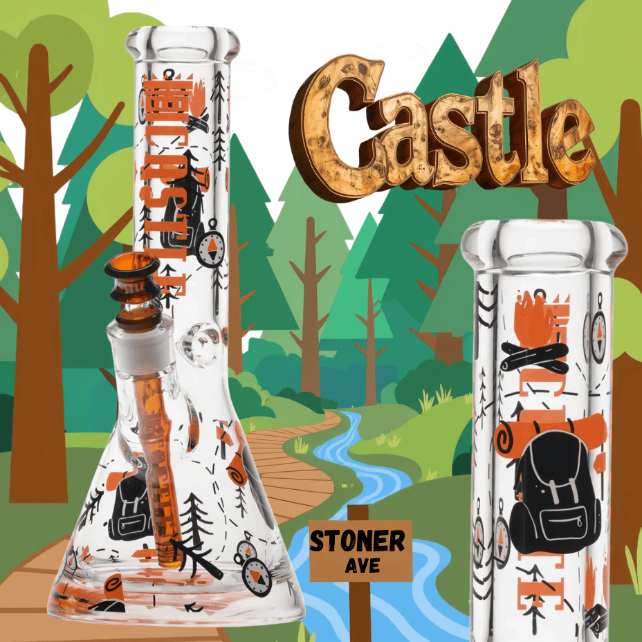 Castle Glass 9mm Adventure Beaker Bong 12" Beaker Steinbach Vape SuperStore and Bong Shop Manitoba Canada
