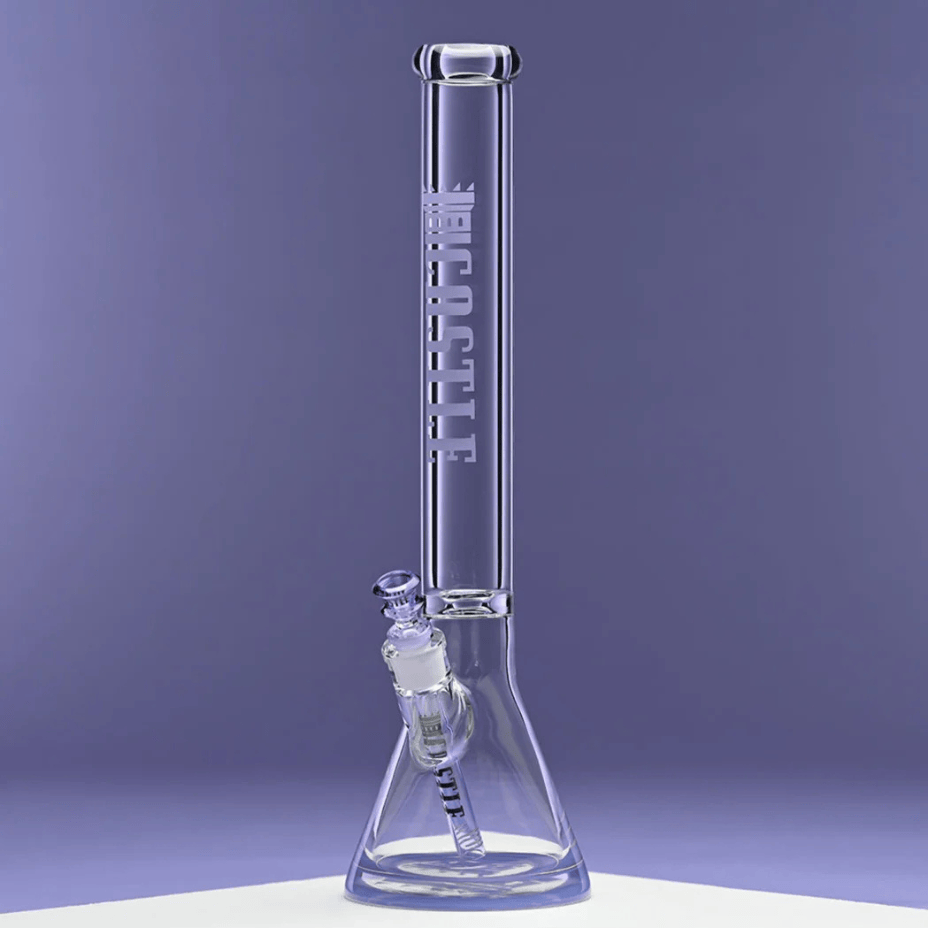 Castle Glass 9mm Colour Logo Beaker Bong 18" Purple Steinbach Vape SuperStore and Bong Shop Manitoba Canada